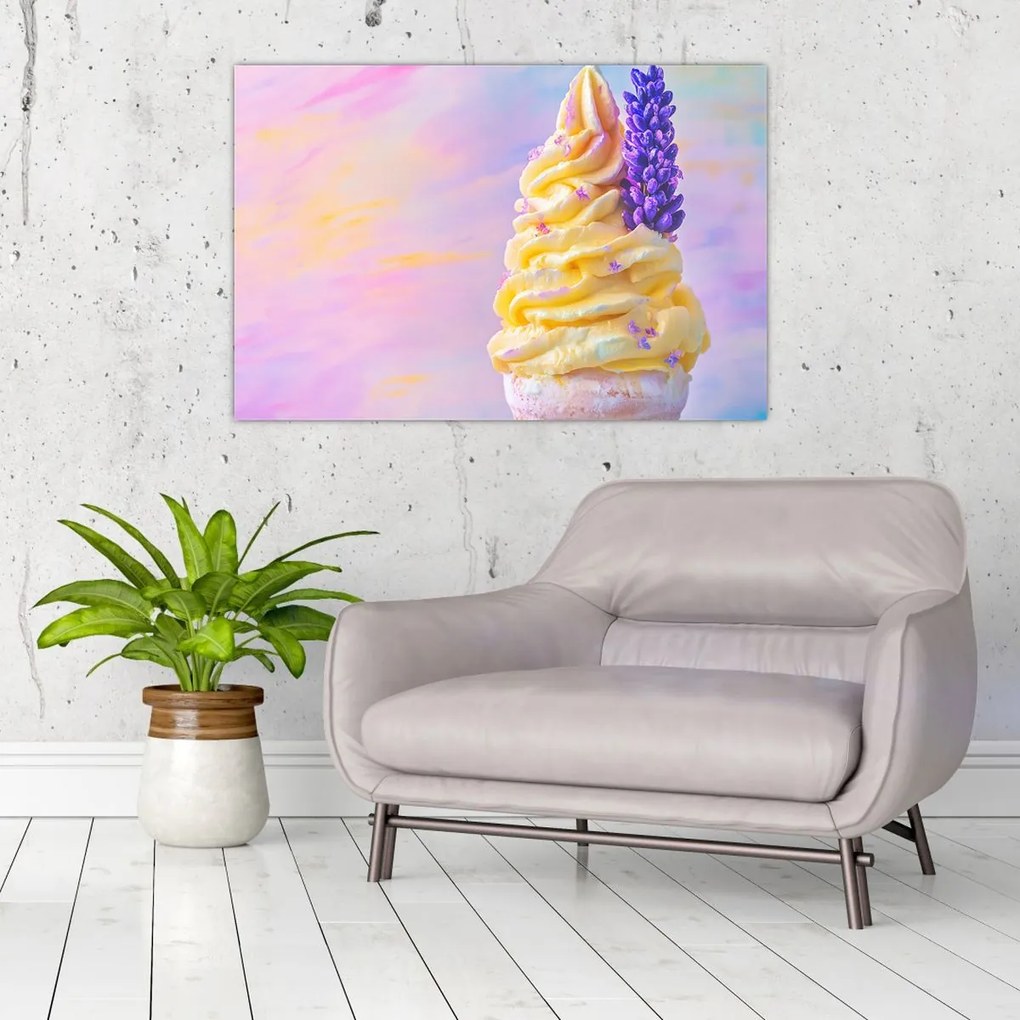 Tablou - Înghețată cu lavandă (90x60 cm)