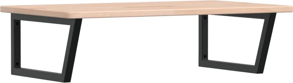 vidaXL Raft pentru lavoar montat pe perete, oțel și lemn masiv stejar