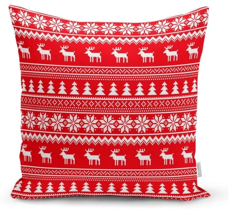 Set 4 fețe de pernă și un napron de masă cu model de Crăciun Minimalist Cushion Covers Christmas