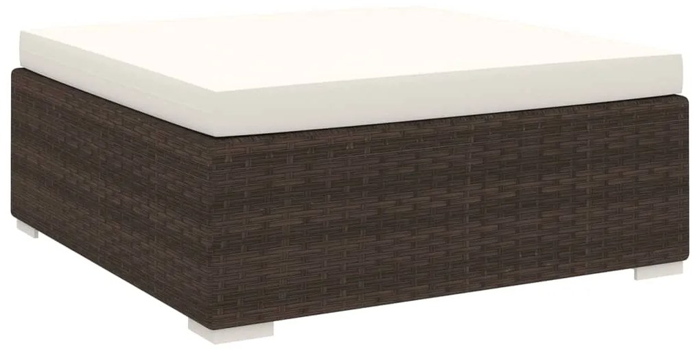 vidaXL Taburet modular, 1 buc., maro, poliratan, cu pernă