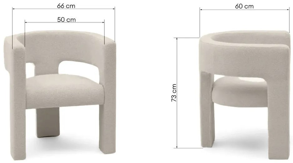 Fotoliu design alb cenusiu ALPAH LOOP