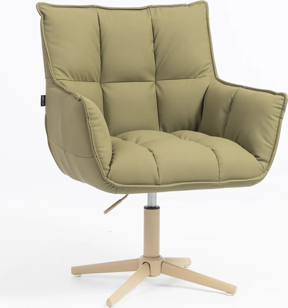 HR560CROSS Scaun Khaki Piele Ecologica Premium Soft cu Bază Crem