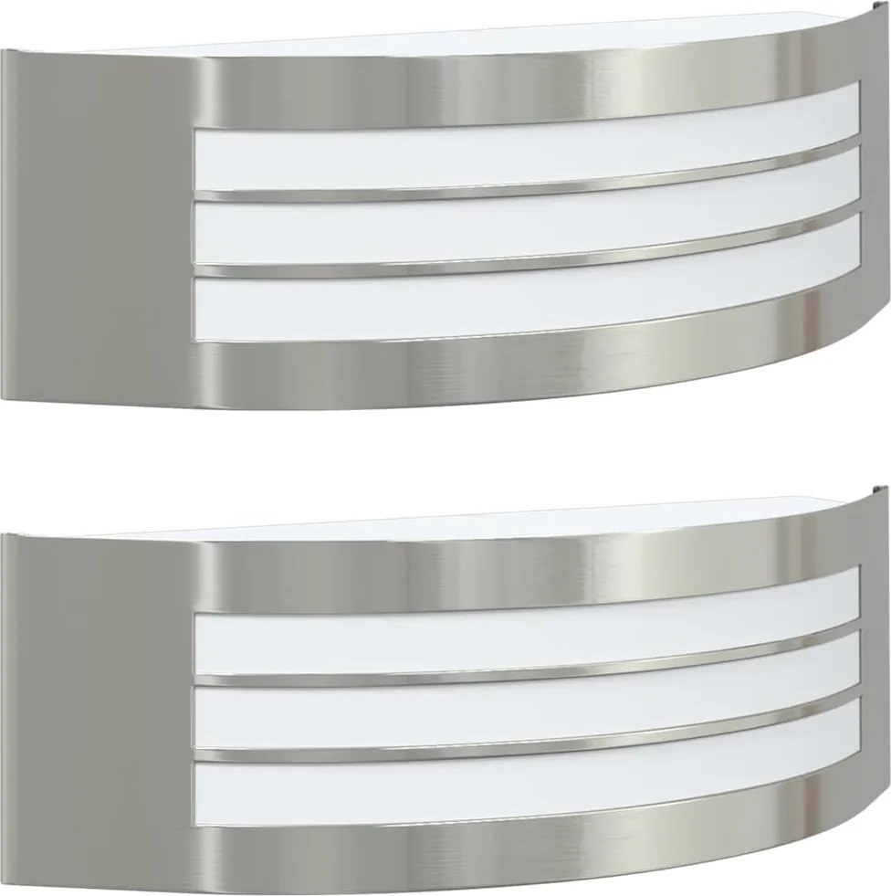 vidaXL Lumină de perete pentru exterior 2 pcs Argintiu 32 x 10 x 10 cm