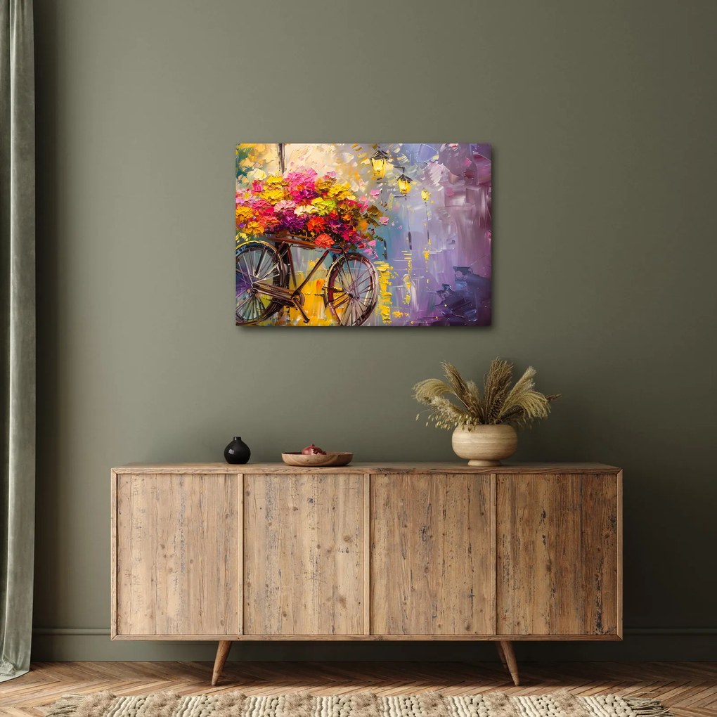 Tablou - Roată cu flori (70x50 cm)