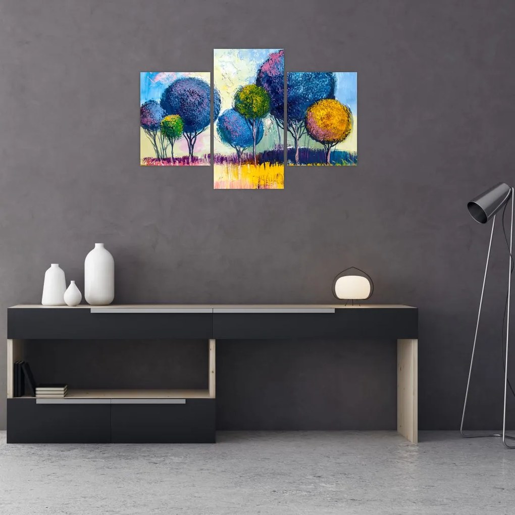 Tablou - Copaci, pictură în ulei (90x60 cm)