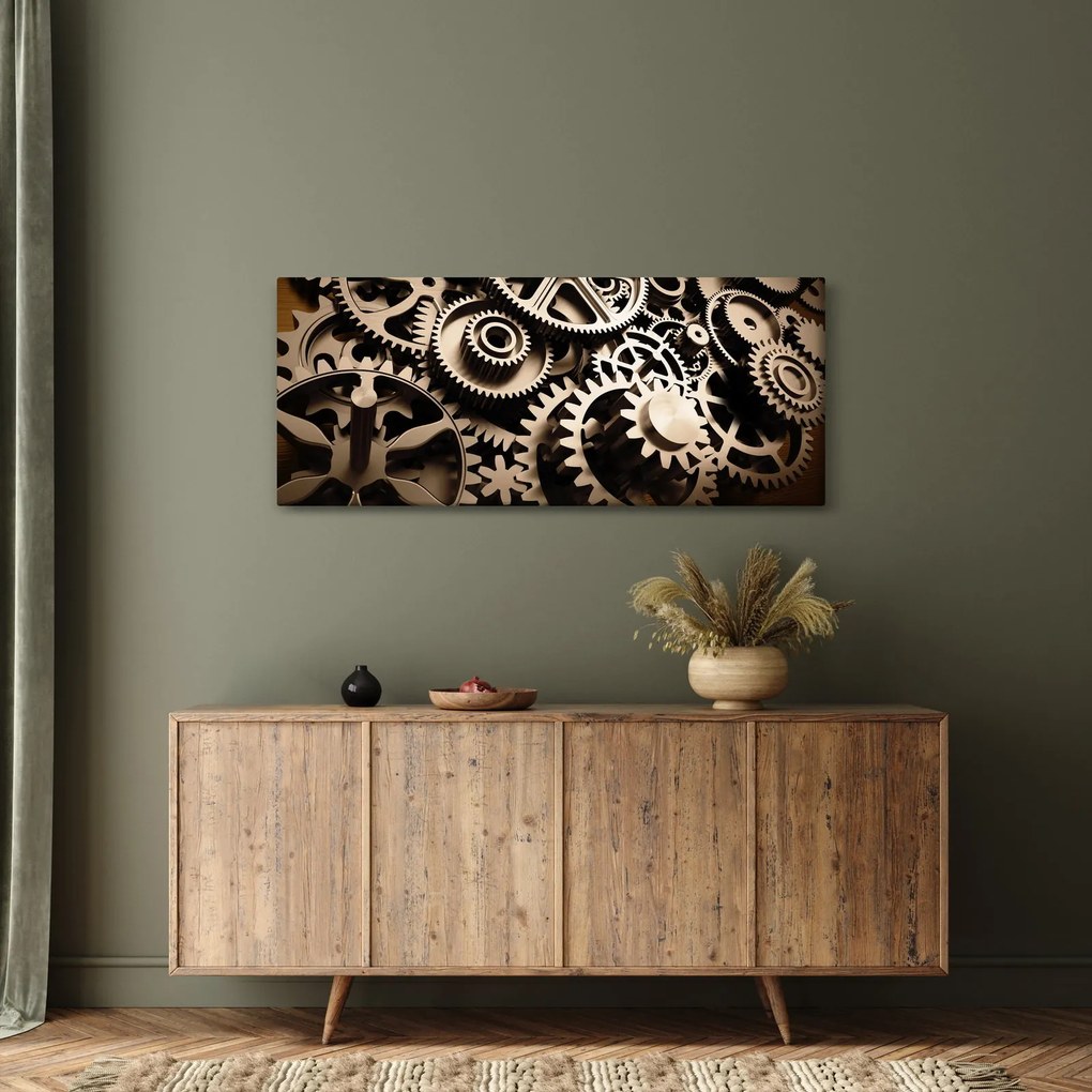 Tablou - Piese de ceas (120x50 cm)