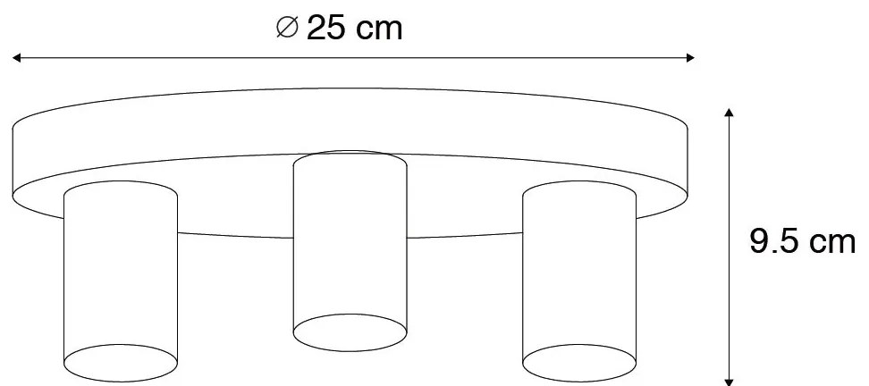 Plafonieră inteligentă rotundă bronz incl. 3 Wifi G95 - Facil