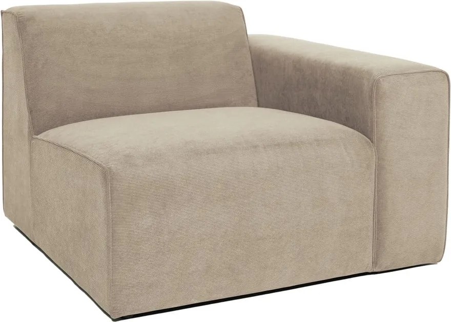 Modul pentru canapea bej din catifea reiată (partea dreaptă) Sting - Scandic