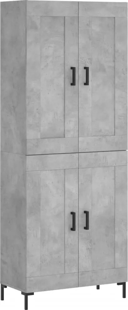 vidaXL Dulap înalt, gri beton, 69,5x34x180, lemn compozit