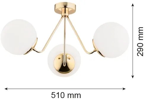 Lustră aplicată Argon 1481 TOMAR 3xE27/15W/230V alămie