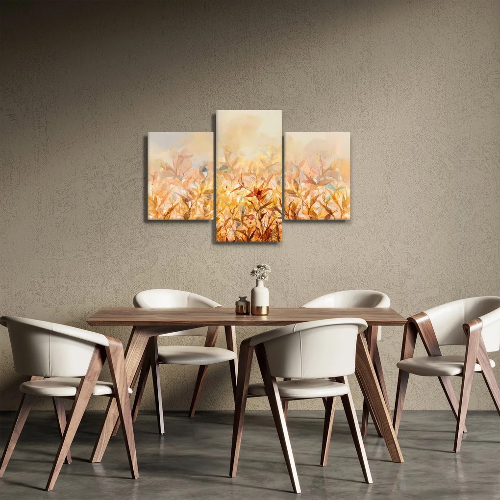 Tablou - Frunze în culori de toamnă, pictură în ulei (90x60 cm)