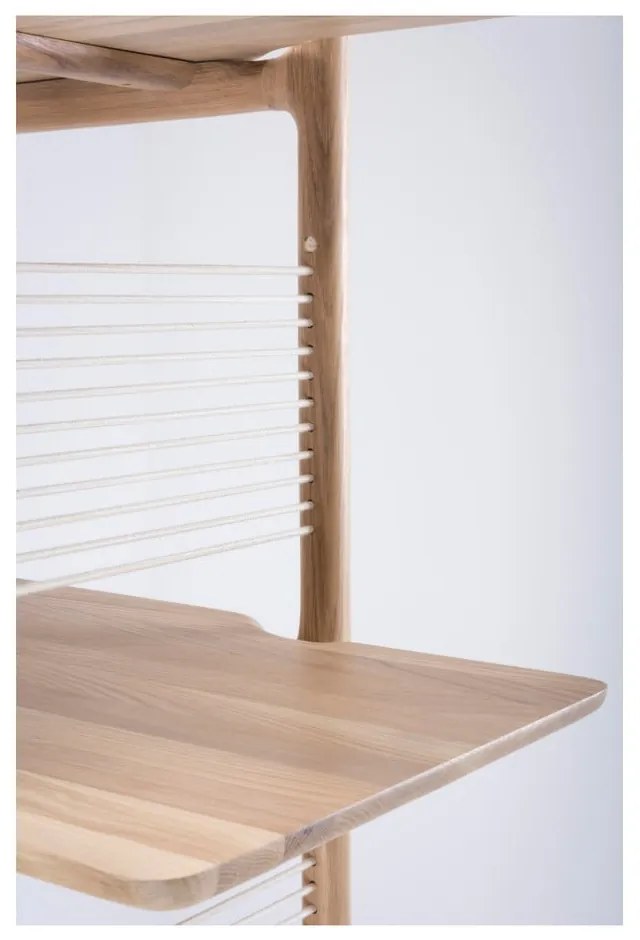 Bibliotecă din lemn masiv de stejar Gazzda Muse, 216 cm h