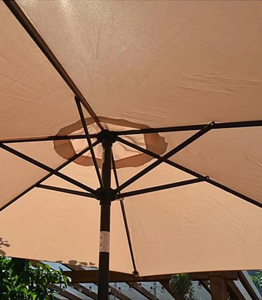 Umbrela de gradina cu manivela si inclinare stalp aluminiu 270 cm Terracotta