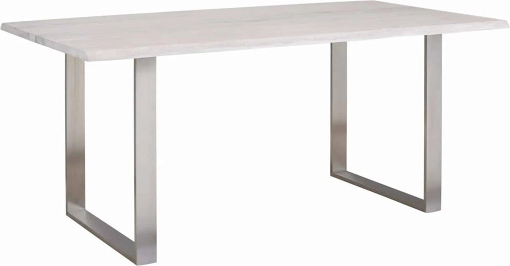 Masă lemn masiv Dining Morris Stejar Picioare Oțel Inoxidabil - 300x120