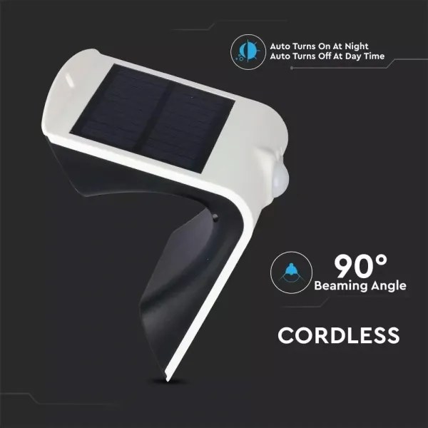 LED Aplică perete solară cu senzor LED/1.5W/3,7V IP65 alb