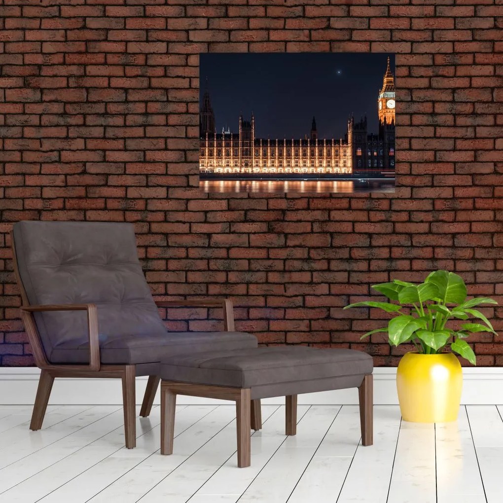 Tablou pe sticlă cu Big Ben din Londra (70x50 cm)