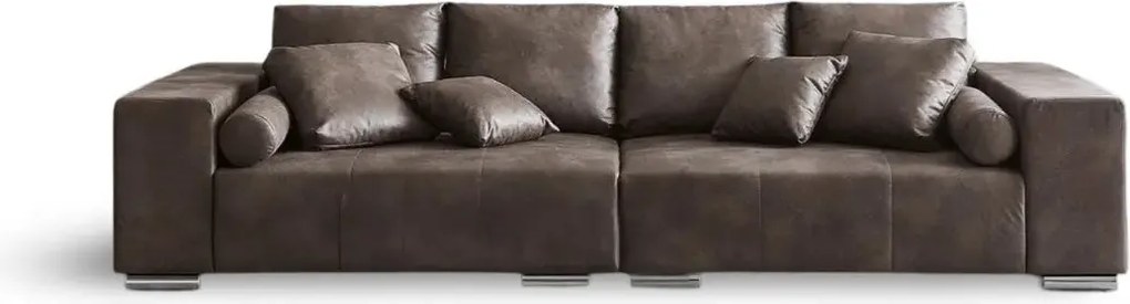 Canapea extensibilă dumonde cu ladă de depozitare si sezut confortabil din spuma high-density, Marbela Tobago Brown XXL 295x100 cm