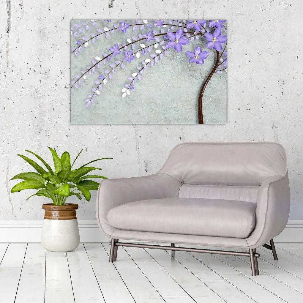 Tablou - ploaie violetă (90x60 cm)