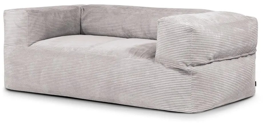 Fotoliu bean bag gri deschis cu tapițerie din catifea reiată Sofa MooG – SLOWDOWN
