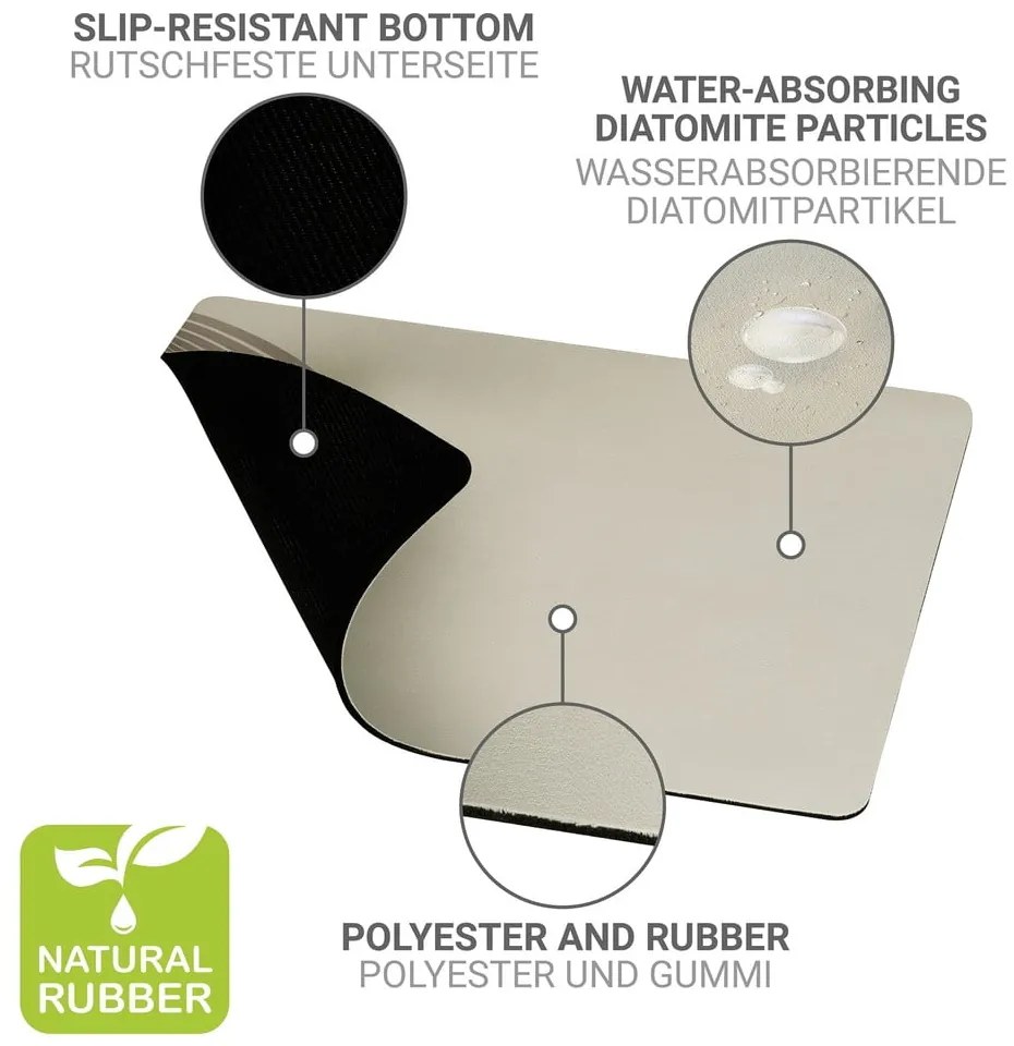 Scurgător de vase bej din cauciuc 40x30 cm Dima – Wenko