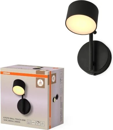 Osram - Aplică de perete LED reglabilă DECOR KYOTO LED/12W/230V neagră