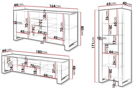 Mobilier living Elexia I (wotan + antracit). 1122128