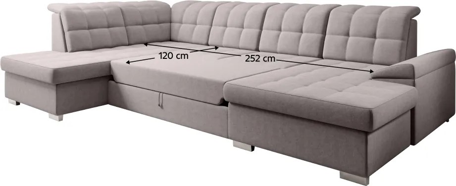 Canapea extensibilă, gri-bej Taupe, stânga, OREO U