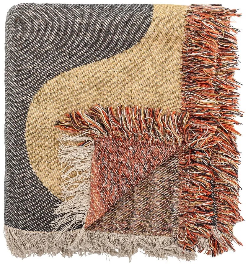 Pătură maro din bumbac reciclat 130x160 cm Arni – Bloomingville