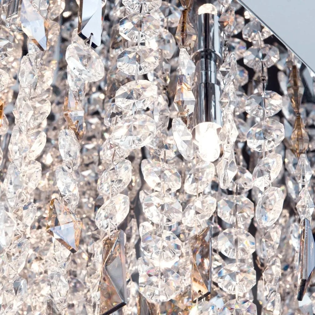 Lustra suspendata cristal K9 design elegant de lux CRYSTALRIVER crom