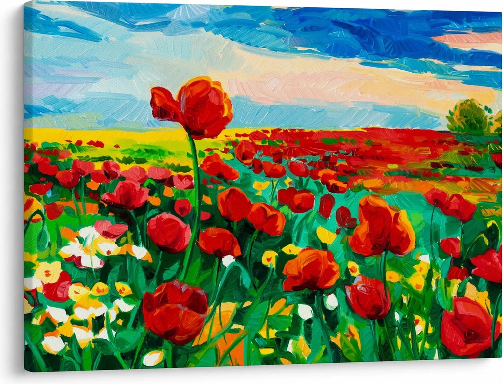 Tablou - Câmp cu maci (70x50 cm)