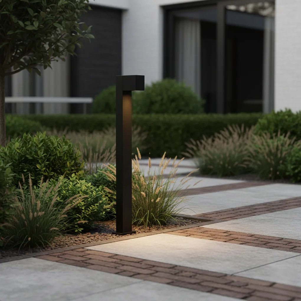 Lampă de exterior industrială cu picior neagră 80 cm IP44 - Baleno