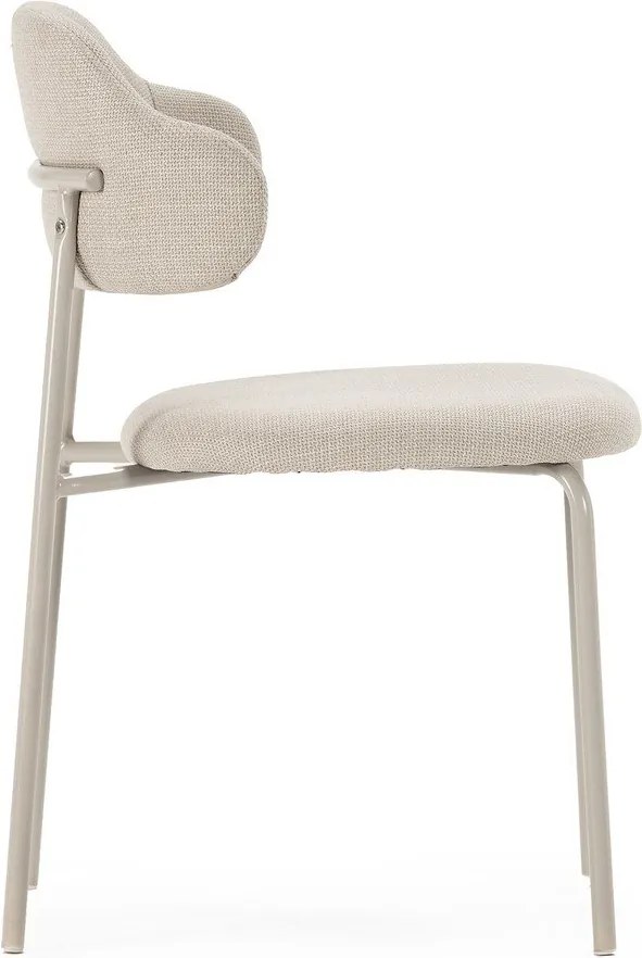 Scaune de dining crem 4 buc. Adriel – Marckeric