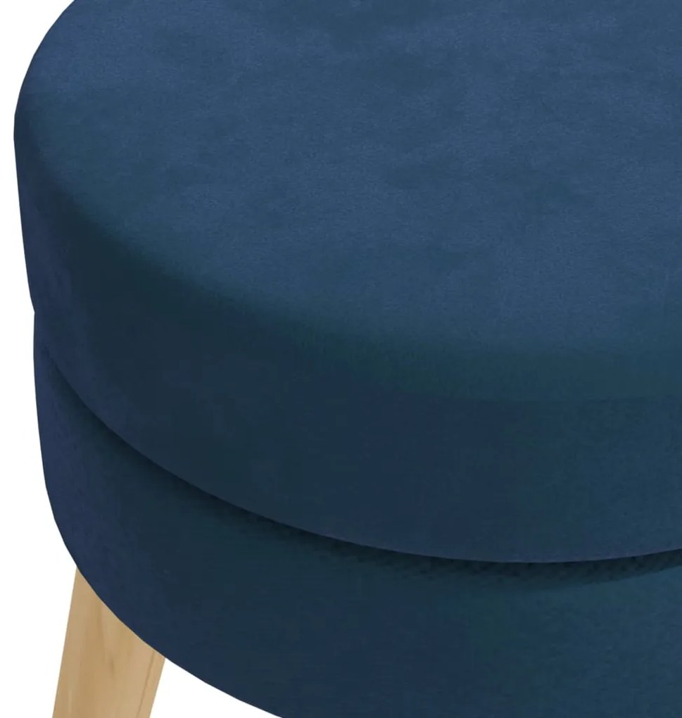 Taburet rotund, albastru, catifea 1, Albastru, Catifea