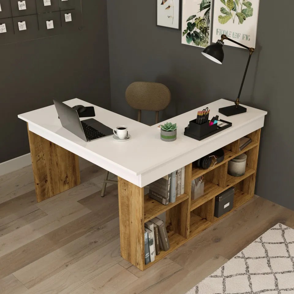 Birou CT5 Atlantic Pine / Alb