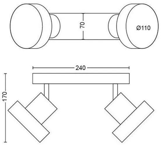 Spot LED BUKKO 2xLED/4,5W/230V Philips 50602/31/P0