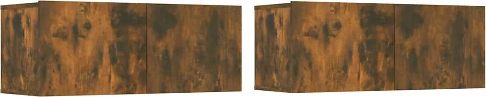 vidaXL Comode TV, 2 buc., stejar afumat, 80x30x30 cm lemn prelucrat