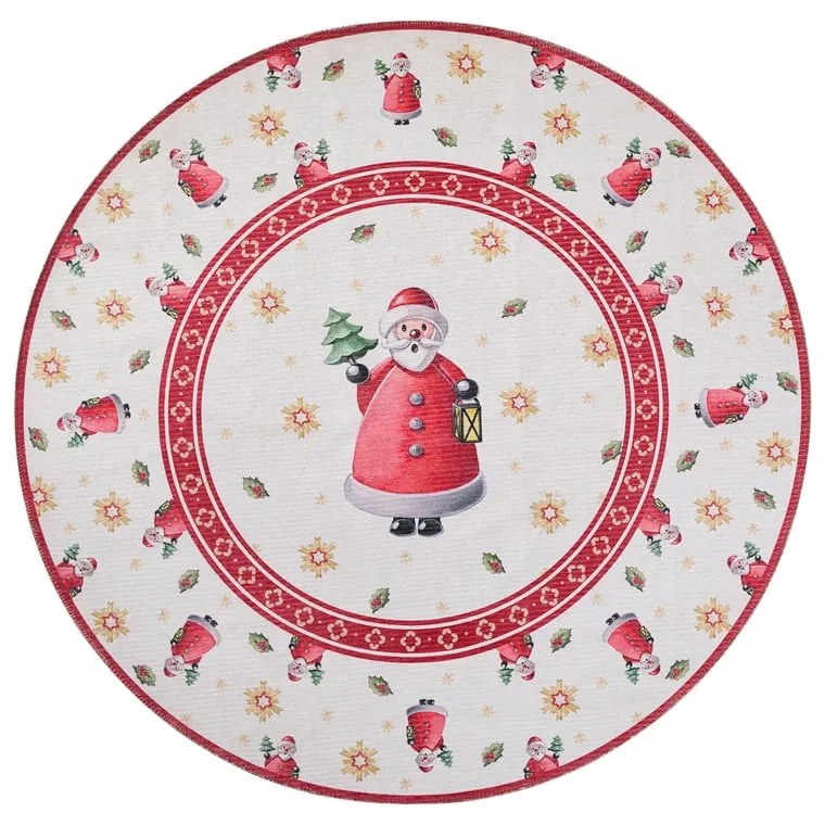 Covor roșu rotund ø 160 cm cu model de Crăciun Toy's Delight Santa Claus – Villeroy&Boch