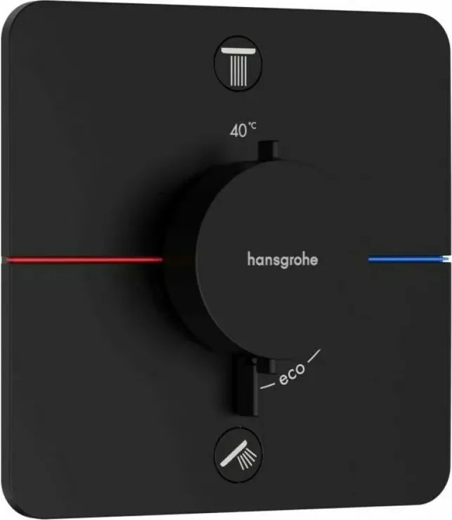 Baterie dus termostatata incastrata negru mat Hansgrohe ShowerSelect Comfort Q  2 functii EN1717