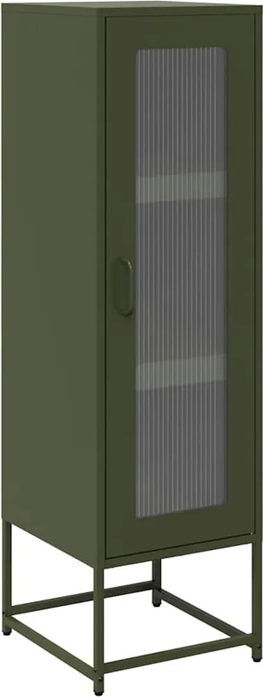 vidaXL Dulap înalt, verde măsliniu, 36x39x123 cm, oțel laminat rece