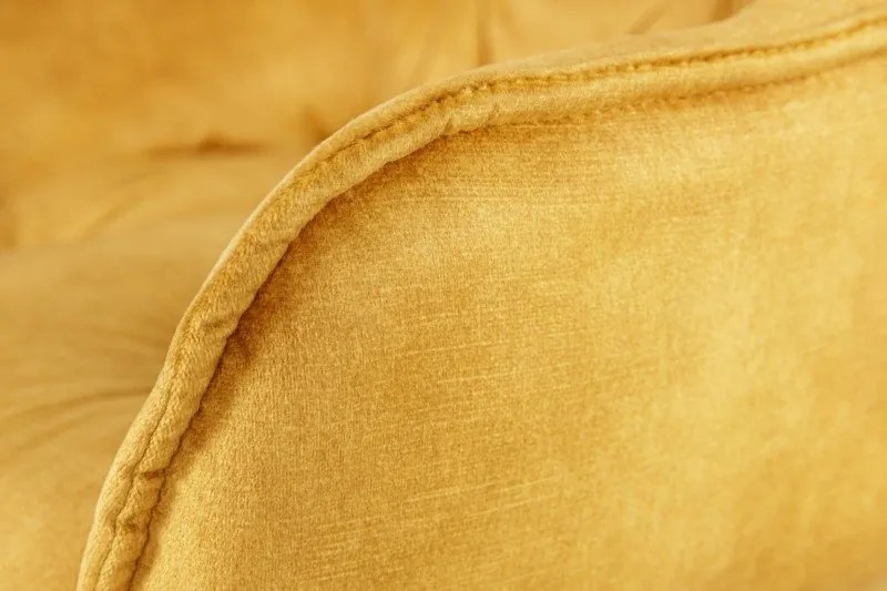 Set 2 scaune de bar Milano catifea galben mustar