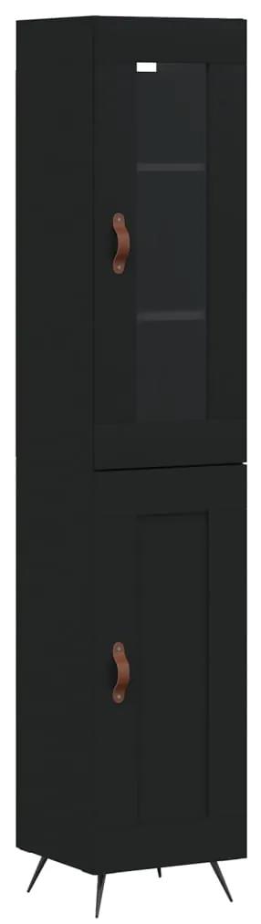 3199466 vidaXL Dulap înalt, negru, 34,5x34x180 cm, lemn prelucrat