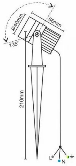 LED Corp de iluminat exterior LED/3W/85-264V IP67