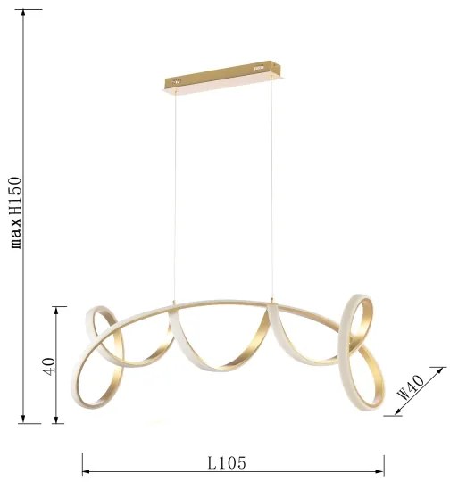 Lustră LED pe cablu ONLI KIRA LED/60W/230V 4000K auriu