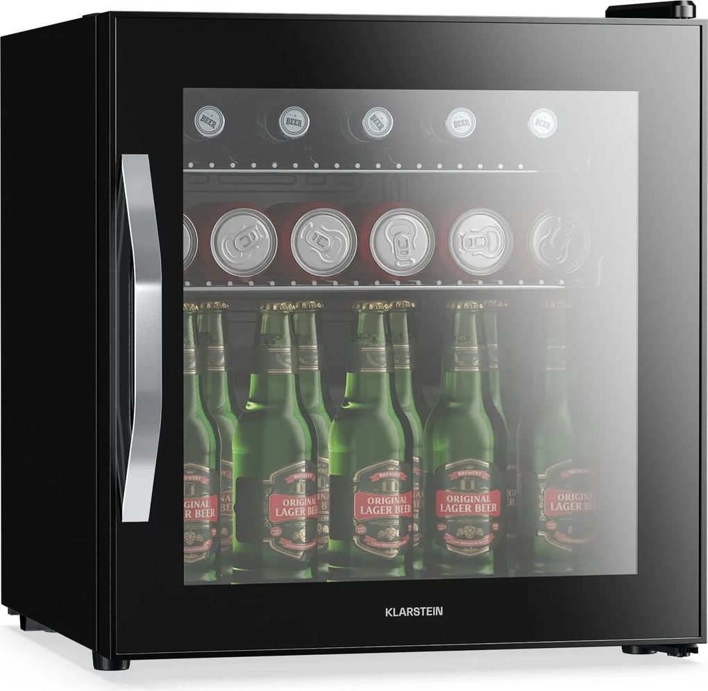 Klarstein Beersafe frigider pentru băuturi cu ușă din sticlă oglindă | 44 x 48 cm | iluminare interioară LED