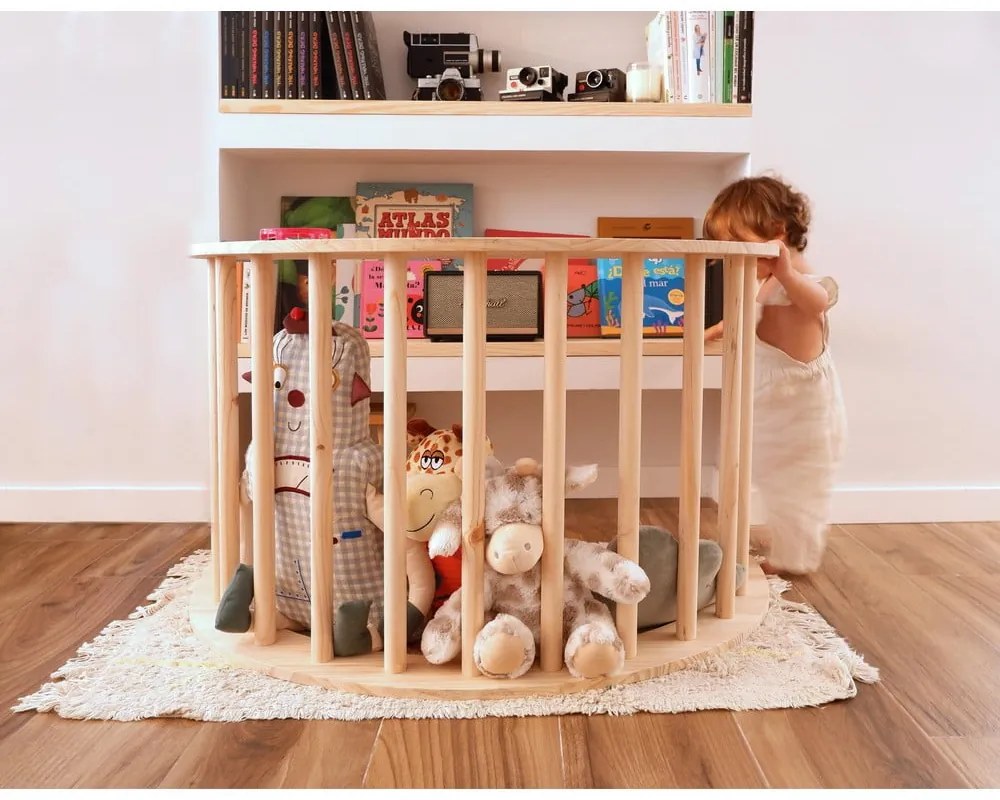 Leagăn în culoare naturală din lemn de pin 60x100x60 cm Montessori – Little Nice Things