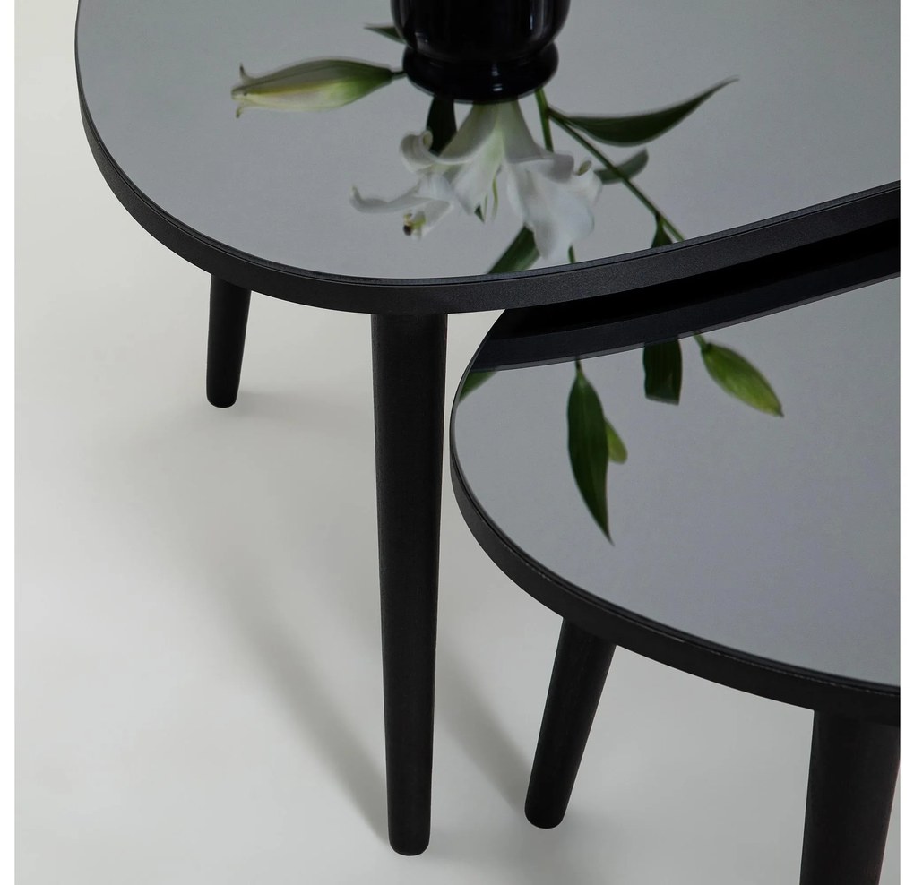 Set 2 buc măsuțe de cafea Gustavo (Negru + Gri). 1088420