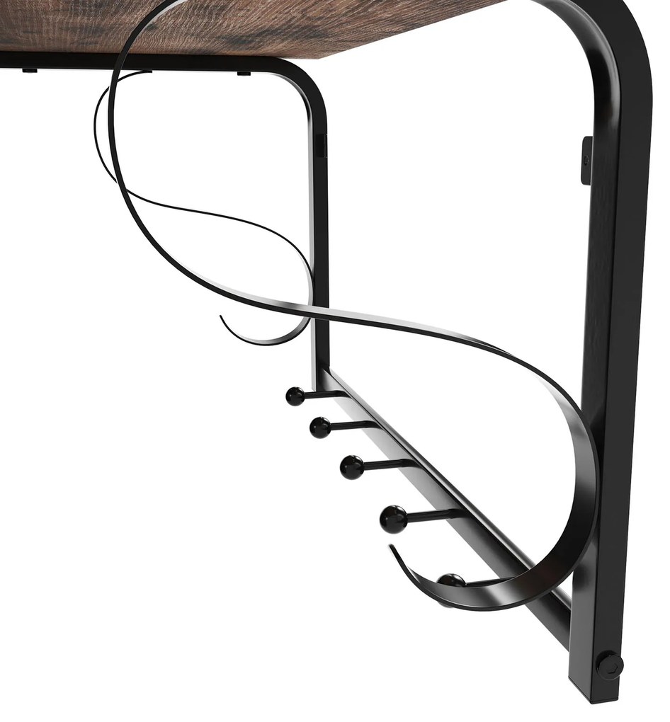 Cuier de perete HENRY, 60x30x32cm, negru/maro Vasagle