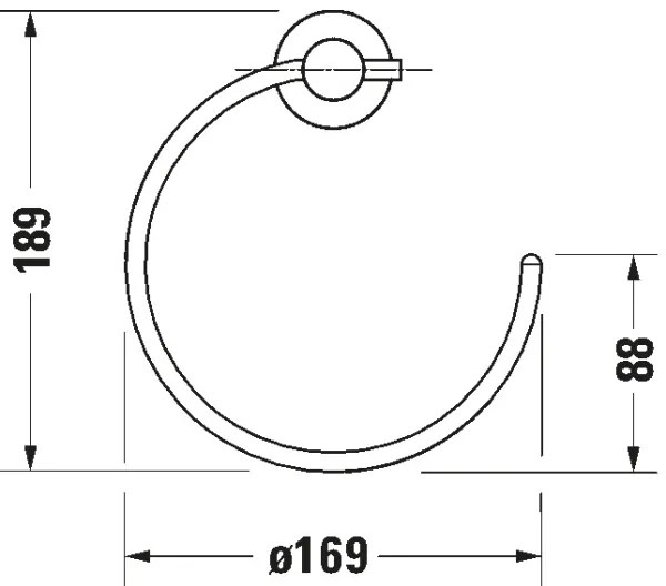 Duravit 99211000 - Suport de perete pentru prosoape D-CODE, crom lucios