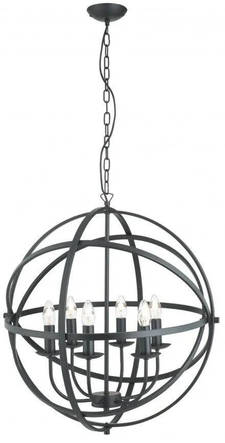 Lustra suspendata stil traditional Orbit negru 2476-6BK SRT