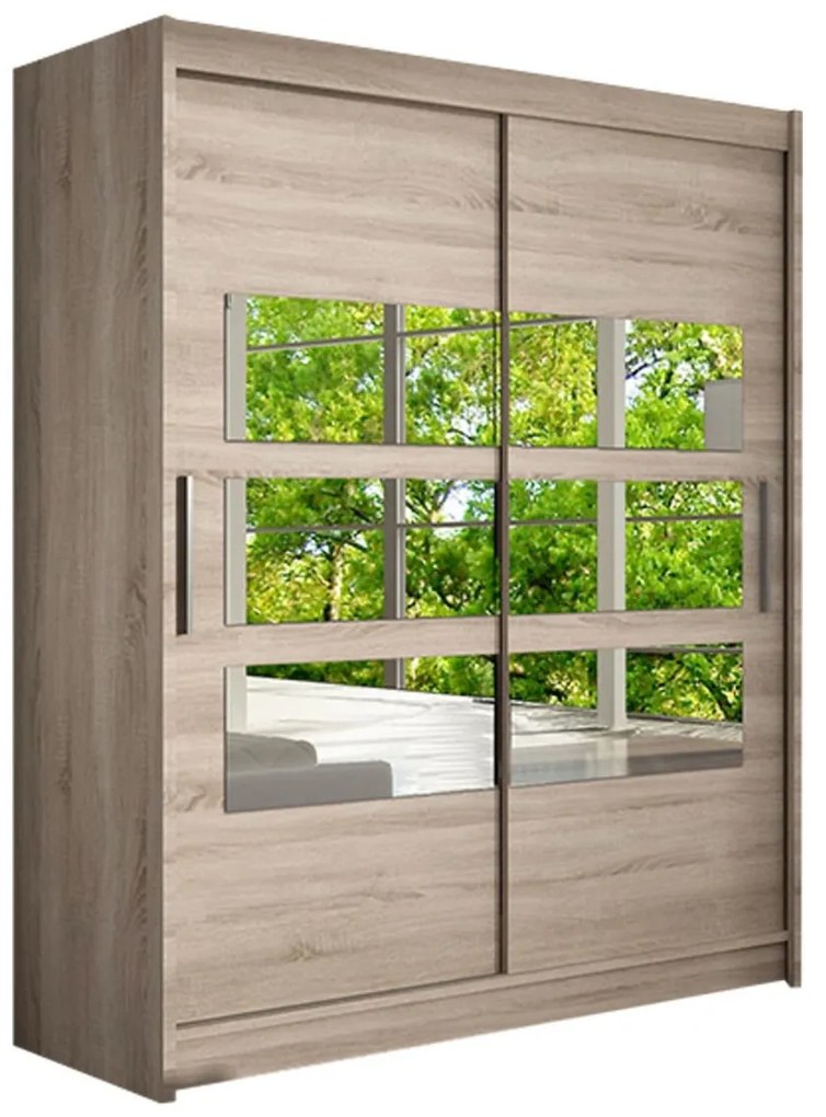 Dulap cu uși glisante Primrose VII (trufă) (iluminare LED RGB colorată). 1058474